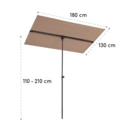 Flex-Shade L Sonnenschirm 130 X 180 Cm Polyester UV 50 Taupe -Wrights Gartenladen 10034727 yy 0009 logo Blumfeldt Flex Shade L Sonnenschirm 130x180 taupe