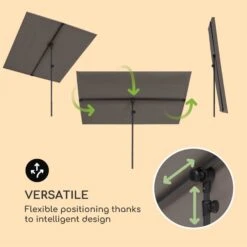 Flex-Shade XL Sonnenschirm 150 X 210 Cm Polyester UV 50 Dunkelgrau 10 Flex-Shade XL Sonnenschirm 150 X 210 Cm Polyester UV 50 Dunkelgrau -Wrights Gartenladen 10034728 yy 0003 logo Blumfeldt Flex Shade XL Sonnenschirm 150x210 grau