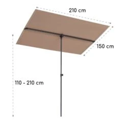Flex-Shade XL Sonnenschirm 150 X 210 Cm Polyester UV 50 Taupe -Wrights Gartenladen 10034729 yy 0009 logo Blumfeldt Flex Shade XL Sonnenschirm 150x210 taupe