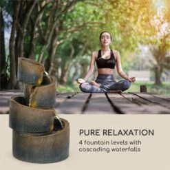 Mantua Kaskadenbrunnen Gartenbrunnen 4 Stufen Akku 2,8W Solar LED -Wrights Gartenladen 10034730 yy 0004 logo Blumfeldt Mantua Kaskadenbrunnen