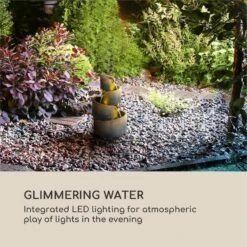 Mantua Kaskadenbrunnen Gartenbrunnen 4 Stufen Akku 2,8W Solar LED -Wrights Gartenladen 10034730 yy 0007 logo Blumfeldt Mantua Kaskadenbrunnen