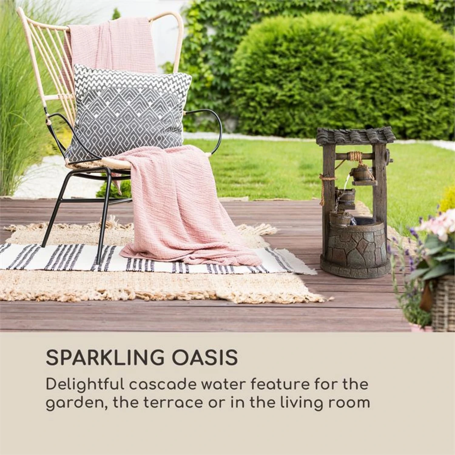 Speyer Kaskadenbrunnen Gartenbrunnen 4 Stufen Akku 2,8W Solar LED 3 Speyer Kaskadenbrunnen Gartenbrunnen 4 Stufen Akku 2,8W Solar LED – Bild 3