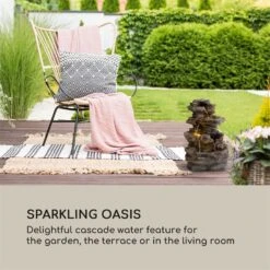 Messina Kaskadenbrunnen Solarbrunnen Gartenbrunnen Akku Solarpanel LED -Wrights Gartenladen 10034734 yy 0003 logo Blumfeldt Messina Kaskadenbrunnen