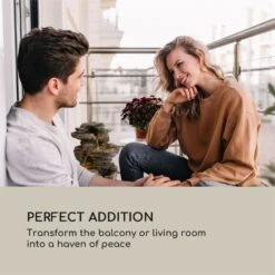 Messina Kaskadenbrunnen Solarbrunnen Gartenbrunnen Akku Solarpanel LED -Wrights Gartenladen 10034734 yy 0006 logo Blumfeldt Messina Kaskadenbrunnen