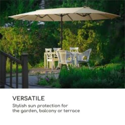 Twin Peaks Sonnenschirm Sonnenschutz 456 X 245 X 268 Cm Polyester -Wrights Gartenladen 10034740 yy 0005 logo Blumfeldt Twin Peaks Sonnenschirm creme
