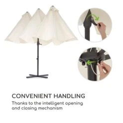 Twin Peaks Sonnenschirm Sonnenschutz 456 X 245 X 268 Cm Polyester -Wrights Gartenladen 10034740 yy 0008 logo Blumfeldt Twin Peaks Sonnenschirm creme