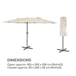 Twin Peaks Sonnenschirm Sonnenschutz 456 X 245 X 268 Cm Polyester -Wrights Gartenladen 10034740 yy 0009 logo Blumfeldt Twin Peaks Sonnenschirm creme