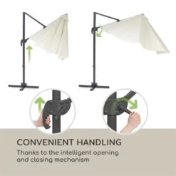 Belo Horizonte Sonnenschirm Sonnenschutz Ø 292cm Polyester Wasserabweisend Inkl. Standbasis Creme -Wrights Gartenladen 10034743 yy 0009 logo blumfeldt Belo Horizonte Sonnenschirm creme