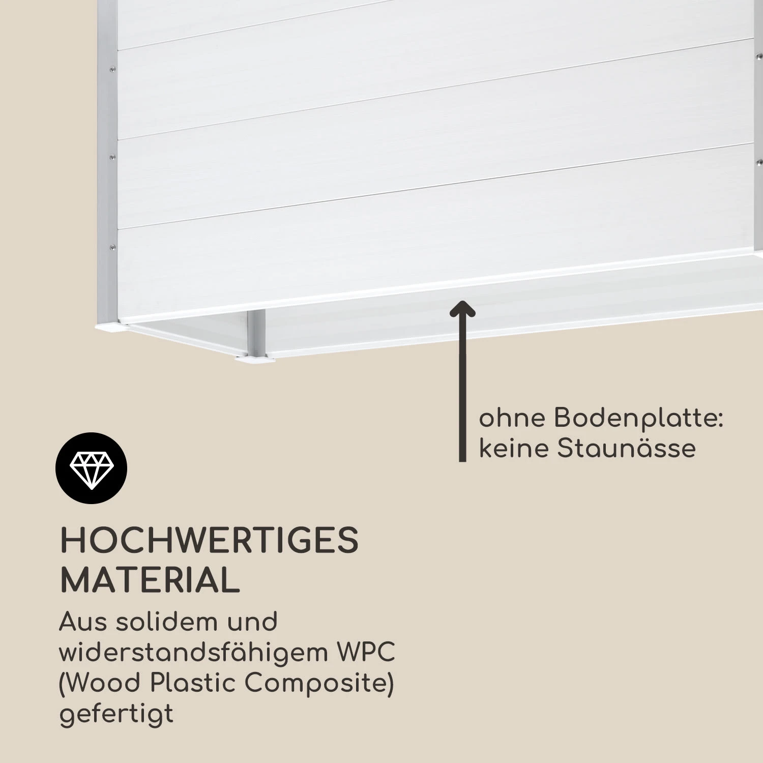 Nova Grow Gartenbeet 150 X 91 X 50 Cm WPC Holzoptik Weiß 4 Nova Grow Gartenbeet 150 X 91 X 50 Cm WPC Holzoptik Weiß – Bild 4