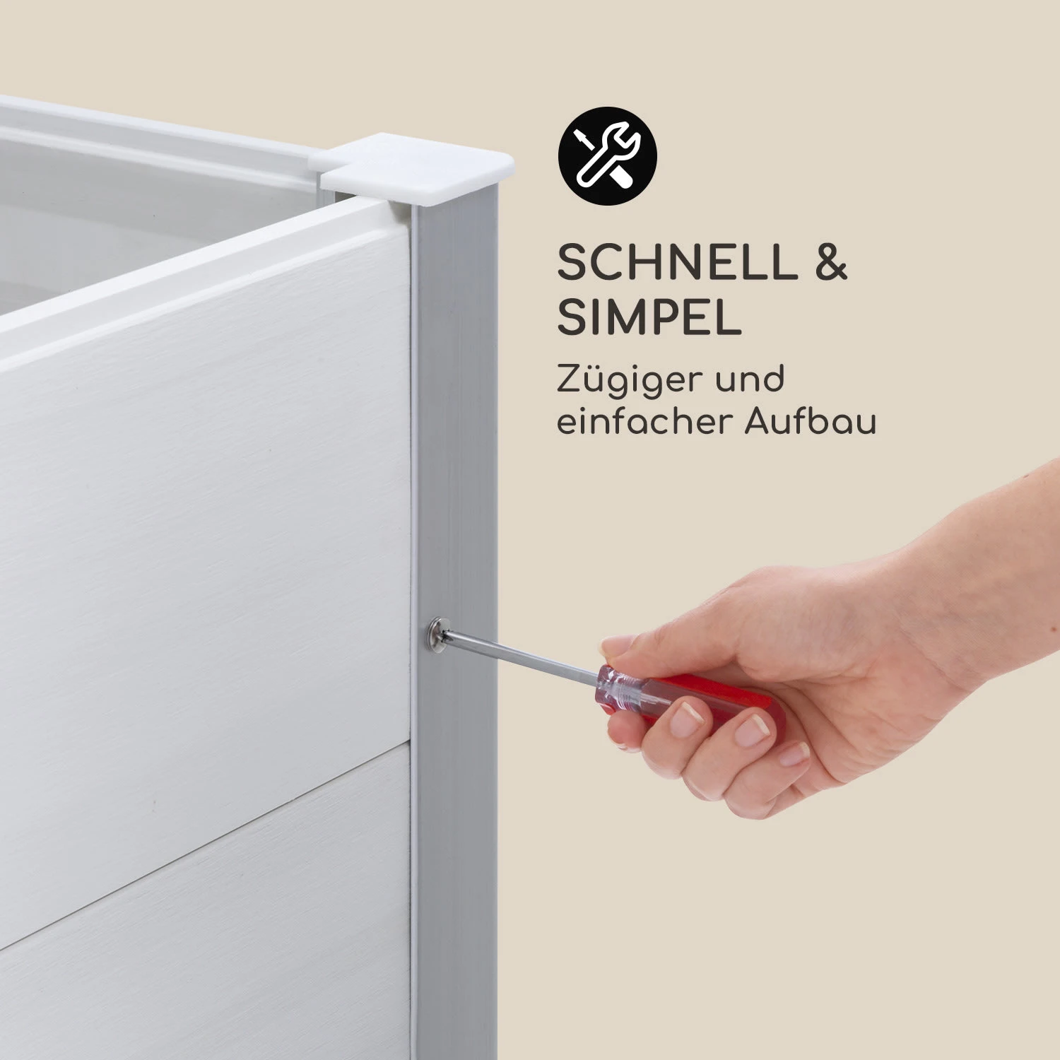 Nova Grow Gartenbeet 150 X 91 X 100 Cm WPC Holzoptik Weiß 6 Nova Grow Gartenbeet 150 X 91 X 100 Cm WPC Holzoptik Weiß – Bild 6