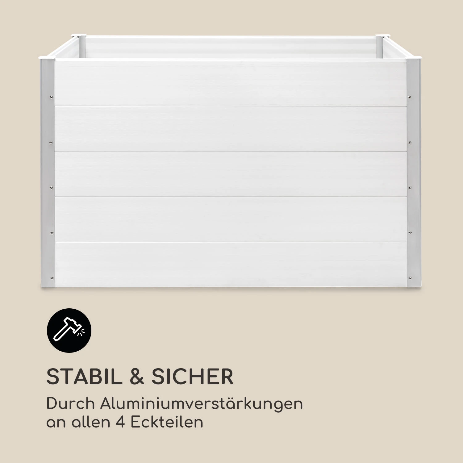 Nova Grow Gartenbeet 150 X 91 X 100 Cm WPC Holzoptik Weiß 8 Nova Grow Gartenbeet 150 X 91 X 100 Cm WPC Holzoptik Weiß – Bild 8