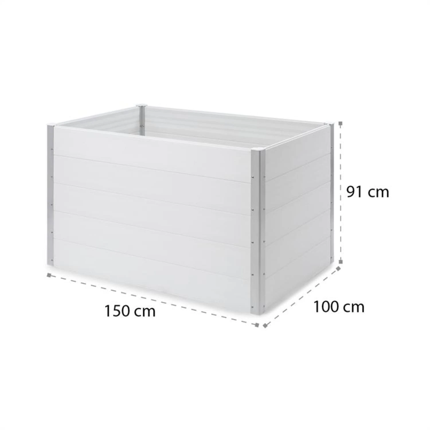 Nova Grow Gartenbeet 150 X 91 X 100 Cm WPC Holzoptik Weiß 9 Nova Grow Gartenbeet 150 X 91 X 100 Cm WPC Holzoptik Weiß – Bild 9