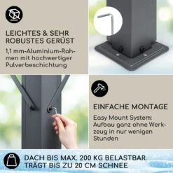 Pantheon Solid Sky Expand Pavillon 3x2,5x3 M Aluminium Polycarbonat -Wrights Gartenladen 10034750 de 0003 usp