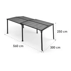 Pantheon Solid Sky Expand Pavillon 3x2,5x3 M Aluminium Polycarbonat -Wrights Gartenladen 10034750 yy 0007 dimensions