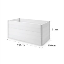 Nova Grow Gartenbeet 195 X 91 X 100 Cm WPC Holzoptik Weiß -Wrights Gartenladen 10034752 yy 0009 logo Blumfeldt Nova Grow Gartenbeet 195x91x100cm reedit