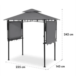 Steakhouse Wings Pavillon 244x260x152cm 160 G/m² PE Flammhemmend Stahl -Wrights Gartenladen 10034765 yy 0010 logo Blumfeldt Steakhouse Wings Pavillon dunkelgrau