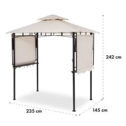 Steakhouse Wings Pavillon 244x260x152cm 160 G/m² PE Flammhemmend Stahl -Wrights Gartenladen 10034766 yy 0010 logo Blumfeldt Steakhouse Wings Pavillon beige
