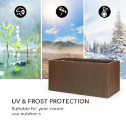 Solid Grow Rust Pflanzgefäß 80 X 38 X 38 Cm Fibreclay Rostfarben -Wrights Gartenladen 10034788 yy 0005 logo Blumfeldt Solid Grow Rust Pflanzgefaess 80x38x38cm