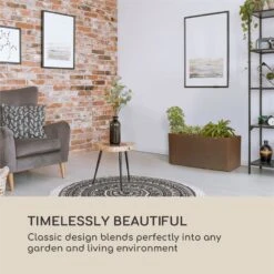 Solid Grow Rust Pflanzgefäß 80 X 38 X 38 Cm Fibreclay Rostfarben -Wrights Gartenladen 10034788 yy 0006 logo Blumfeldt Solid Grow Rust Pflanzgefaess 80x38x38cm