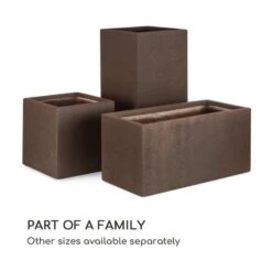 Solid Grow Rust Pflanzgefäß 80 X 38 X 38 Cm Fibreclay Rostfarben -Wrights Gartenladen 10034788 yy 0008 logo Blumfeldt Solid Grow Rust Pflanzgefaess 80x38x38cm