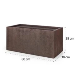 Solid Grow Rust Pflanzgefäß 80 X 38 X 38 Cm Fibreclay Rostfarben -Wrights Gartenladen 10034788 yy 0009 logo Blumfeldt Solid Grow Rust Pflanzgefaess 80x38x38cm