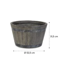 Winegrow Pflanzgefäß 52,5 X 31,5 Cm (ØxH) Leicht Fibreclay Grau -Wrights Gartenladen 10034811 yy 0008 logo blumfeldt Winegrow Pflanzgefaess grau