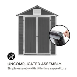 Schatzkammer Gartenschuppen UV-Schutz PVC Schloss Seitenfenster Grau -Wrights Gartenladen 10034925 uk 0008 logo blumfeldt Schatzkammer Gartenschuppen blau