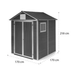 Schatzkammer Gartenschuppen UV-Schutz PVC Schloss Seitenfenster Grau -Wrights Gartenladen 10034925 yy 0009 logo blumfeldt Schatzkammer Gartenschuppen blau