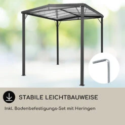 Pantheon Solid Sky Flat Pergola Vordach 3x3m Polycarbonat -Wrights Gartenladen 10034984 de 0004 usp