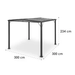 Pantheon Solid Sky Flat Pergola Vordach 3x3m Polycarbonat -Wrights Gartenladen 10034984 yy 0006 dimensions