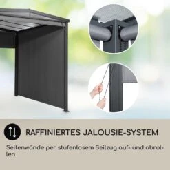 Pantheon Cortina Solid Sky Pergola Vordach 3x3m Polycarbonat Vorhänge -Wrights Gartenladen 10034985 de 0005 usp