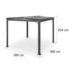 Pantheon Cortina Solid Sky Pergola Vordach 3x3m Polycarbonat Vorhänge -Wrights Gartenladen 10034985 yy 0007 dimensions