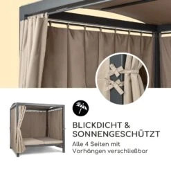 Eremitage Double XL Sunbed 2 Pers Stahl-Rahmen Sonnendach Vorhänge -Wrights Gartenladen 10035429 de 0004 logo