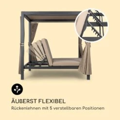 Eremitage Double XL Sunbed 2 Pers Stahl-Rahmen Sonnendach Vorhänge -Wrights Gartenladen 10035429 de 0007 logo