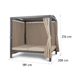 Eremitage Double XL Sunbed 2 Pers Stahl-Rahmen Sonnendach Vorhänge -Wrights Gartenladen 10035429 yy 0010 logo