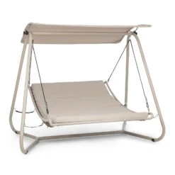Garden Grove Gartenliege Swing Bed Stahlrahmen Sonnendach Polyester