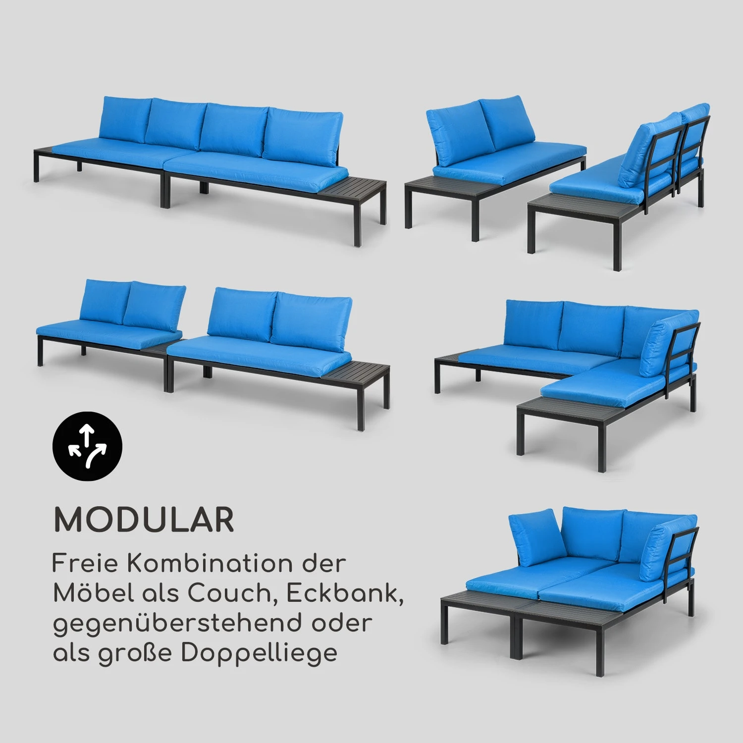 Cartagena Lounger 2 Zweisitzer Mit Tisch Stahl Polyester 3 Cartagena Lounger 2 Zweisitzer Mit Tisch Stahl Polyester – Bild 3