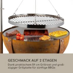 Fire Globe Feuerschale Mit Grill Ø60cm Stahl -Wrights Gartenladen 10035510 de 0003 logo