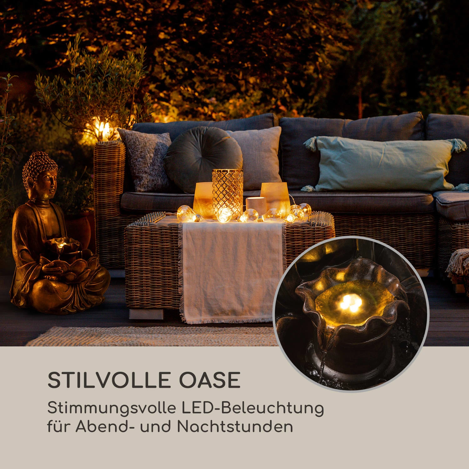 Dharma Solarbrunnen LED 48 X 72 X 41 Cm (BxHxT) Polyresin 5 Dharma Solarbrunnen LED 48 X 72 X 41 Cm (BxHxT) Polyresin – Bild 5