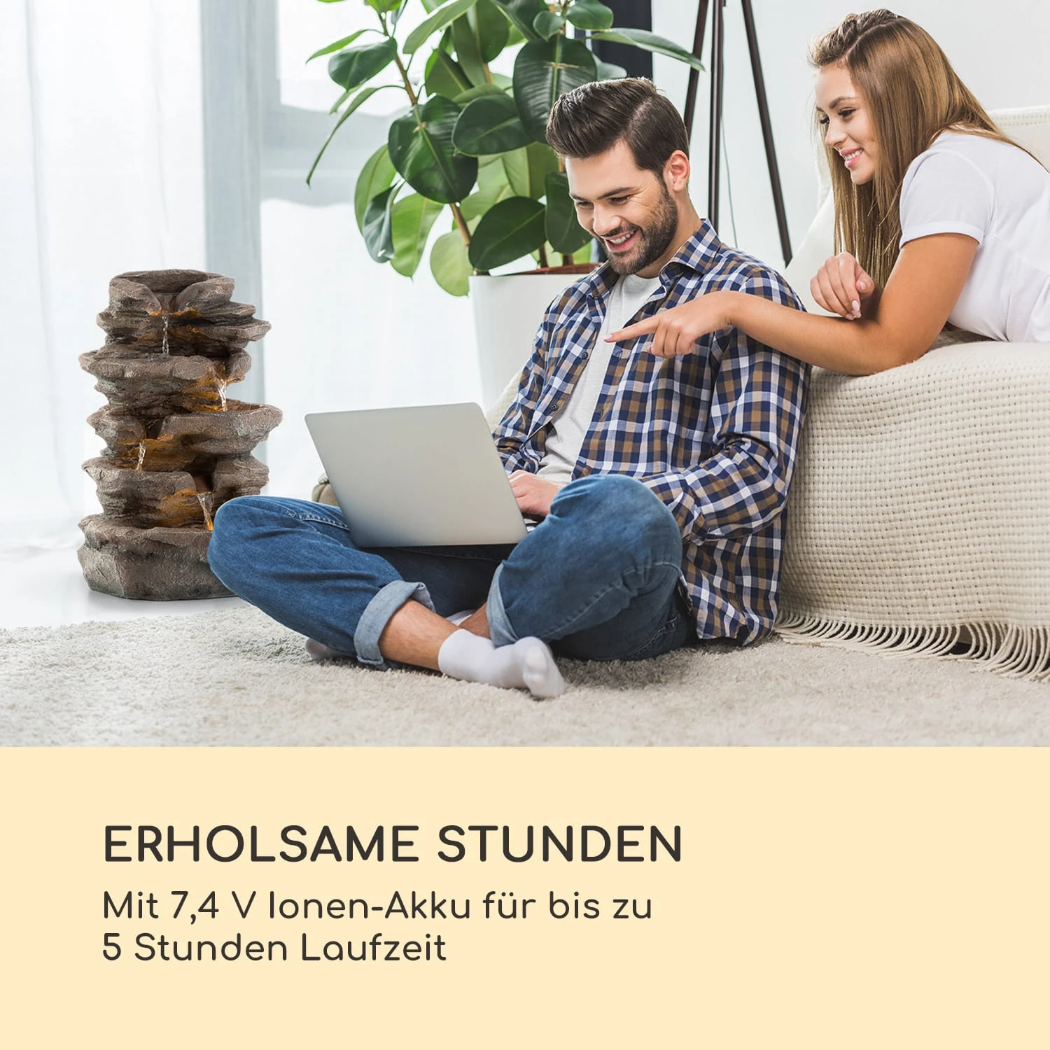 Stonehenge Solarbrunnen LED-Beleuchtung Polyresin Lithium-Ionen-Akku 6 Stonehenge Solarbrunnen LED-Beleuchtung Polyresin Lithium-Ionen-Akku – Bild 6