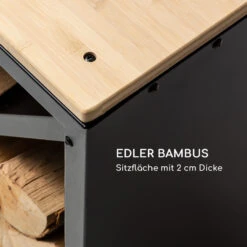 Kindlewood S Black Holzspeicher Sitzbank 57x56x36cm Bambus Zink -Wrights Gartenladen 10035760 de 0004 logo