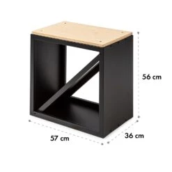 Kindlewood S Black Holzspeicher Sitzbank 57x56x36cm Bambus Zink -Wrights Gartenladen 10035760 yy 0006 logo