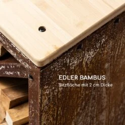 Kindlewood L Rust Holzspeicher Sitzbank 104x40x35cm Bambus Zink -Wrights Gartenladen 10035763 de 0004 logo