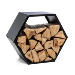 Hexawood Black Holzspeicher Hexagon-Form 50,2x58x32cm