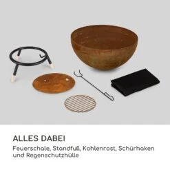 Fireball Rust Feuerschale 60 Cm Ø Kippbare Rost-Finish Rost / Holz -Wrights Gartenladen 10035771 de 0008 logo