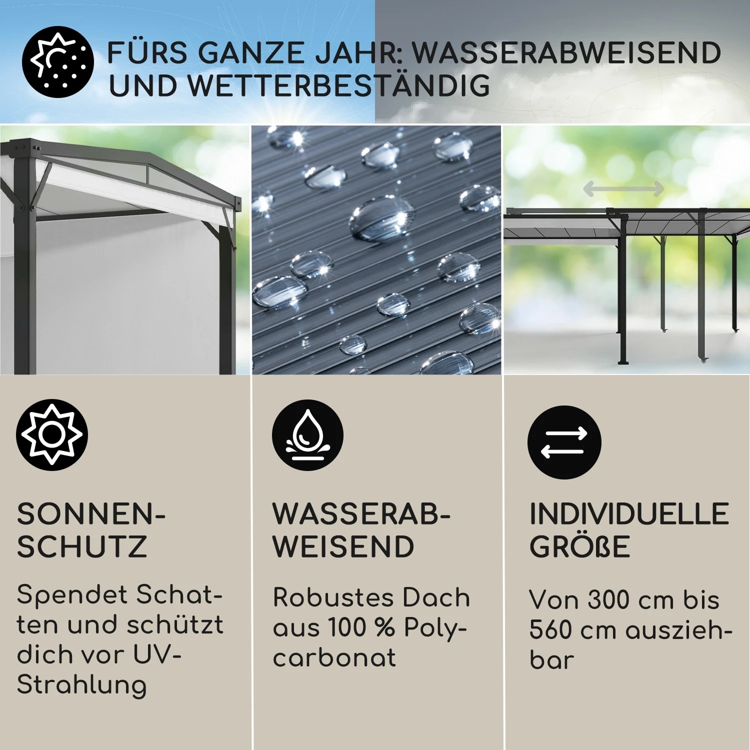 Pantheon Solid Sky Expand Pavillon Seitenwände 3x3-5,6 M Aluminium 2 Pantheon Solid Sky Expand Pavillon Seitenwände 3x3-5,6 M Aluminium – Bild 2