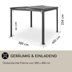 Pantheon Cortina Solid Sky Pergola Vordach 3x4m Polycarbonat -Wrights Gartenladen 10035873 de 0004 usp