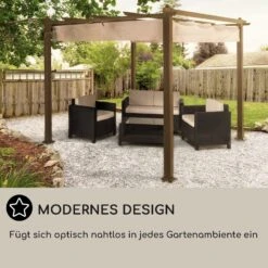 Pantheon Rust Pergola Aluminium 3x3m 6 Eckpfosten Wasserabweisend -Wrights Gartenladen 10035887 DE 0006 usp