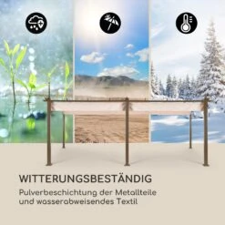 Pantheon Rust Pergola Aluminium 3x6m 6 Eckpfosten Wasserabweisend -Wrights Gartenladen 10035891 de 0005 logo