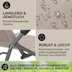 Vitello Noble Sonnenliege 70x110x140cm Atmungsaktiv Wetterfest Faltbar -Wrights Gartenladen 10035956 de 0003 logo